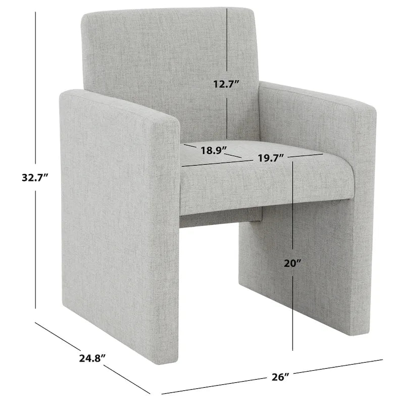 SAFAVIEH Couture Gunna Fauteuil en lin - 26 L x 25 P x 33 H - 26Lx25Px33H