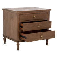 Table de chevet SAFAVIEH Couture Firyal en bois à 3 tiroirs