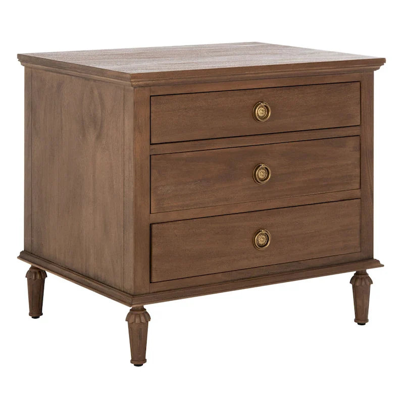 Table de chevet SAFAVIEH Couture Firyal en bois à 3 tiroirs