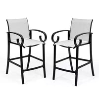 Crestlive Products - Lot de 2 tabourets de bar pivotants de 70,6 cm de hauteur de comptoir, cadre en aluminium avec tissu Sunbrella