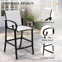 Crestlive Products - Lot de 2 tabourets de bar pivotants de 70,6 cm de hauteur de comptoir, cadre en aluminium avec tissu Sunbrella