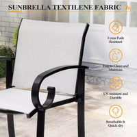 Crestlive Products - Lot de 2 tabourets de bar pivotants de 70,6 cm de hauteur de comptoir, cadre en aluminium avec tissu Sunbrella