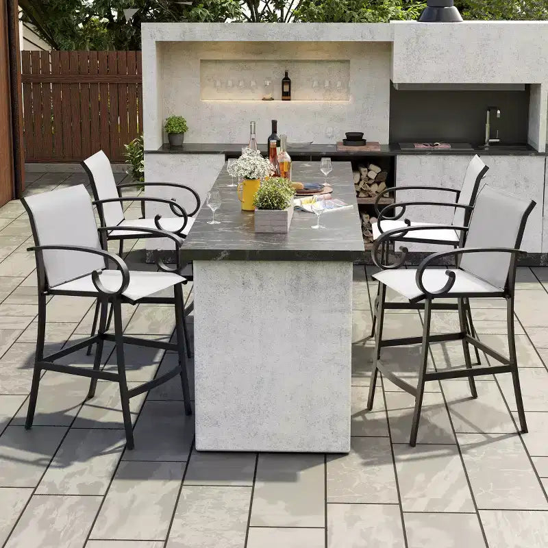 Crestlive Products - Lot de 2 tabourets de bar pivotants de 70,6 cm de hauteur de comptoir, cadre en aluminium avec tissu Sunbrella