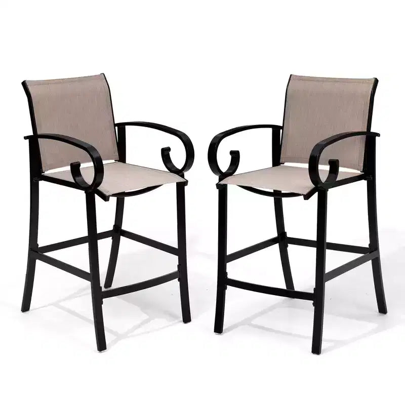 Crestlive Products - Lot de 2 tabourets de bar pivotants de 70,6 cm de hauteur de comptoir, cadre en aluminium avec tissu Sunbrella