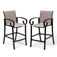 Crestlive Products - Lot de 2 tabourets de bar pivotants de 70,6 cm de hauteur de comptoir, cadre en aluminium avec tissu Sunbrella