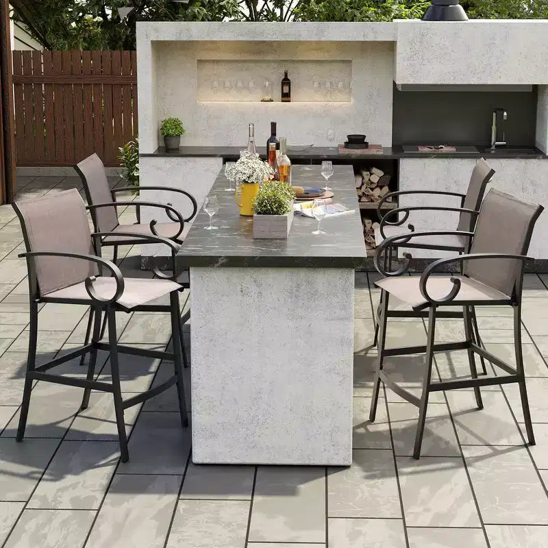 Crestlive Products - Lot de 2 tabourets de bar pivotants de 70,6 cm de hauteur de comptoir, cadre en aluminium avec tissu Sunbrella
