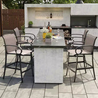 Crestlive Products - Lot de 2 tabourets de bar pivotants de 70,6 cm de hauteur de comptoir, cadre en aluminium avec tissu Sunbrella