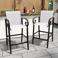 Crestlive Products - Lot de 2 tabourets de bar pivotants de 70,6 cm de hauteur de comptoir, cadre en aluminium avec tissu Sunbrella