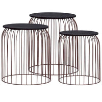 vidaXL Tables basses 3 pcs Cuivre