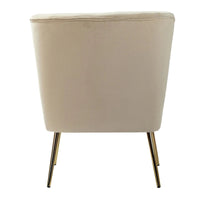 Fauteuil d'appoint sans accoudoirs Monica pour salon, confortable avec dossier capitonné et pieds en métal par HULALA HOME