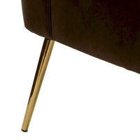 Fauteuil d'appoint sans accoudoirs Monica pour salon, confortable avec dossier capitonné et pieds en métal par HULALA HOME