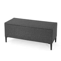 Meuble de rangement d'extérieur en osier GDFStudio Sandy, gris/noir