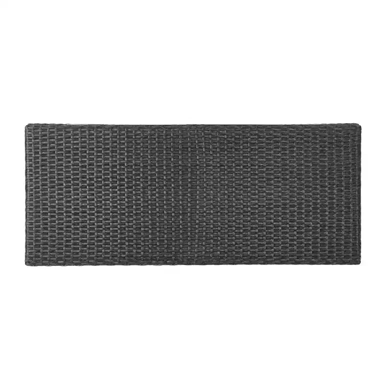 Meuble de rangement d'extérieur en osier GDFStudio Sandy, gris/noir