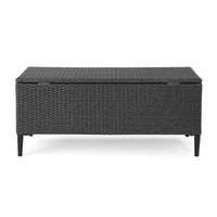 Meuble de rangement d'extérieur en osier GDFStudio Sandy, gris/noir