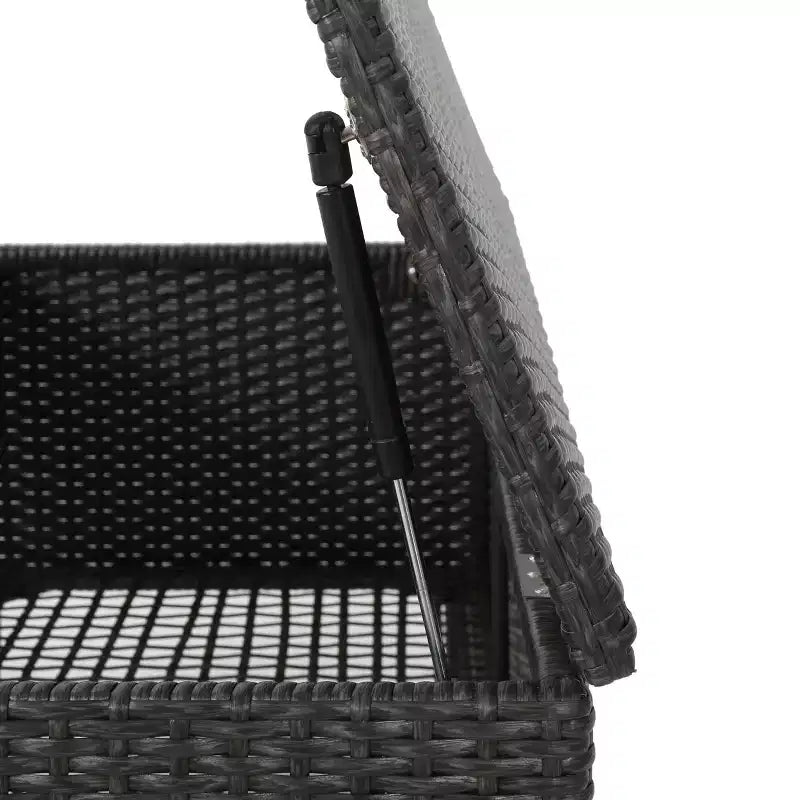Meuble de rangement d'extérieur en osier GDFStudio Sandy, gris/noir