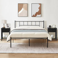 Ensemble cadre de lit 3 pièces VECELO avec tête de lit en bois et tables de chevet modernes, lot de 2