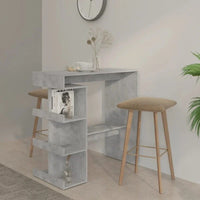 Table de bar vidaXL avec étagère de rangement 39.4x19.7x40, bois d'ingénierie - 39.4 x 19.7 x 40