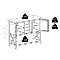 Meuble buffet Xola, cappuccino - 43,8 L x 18 P x 35,9 H