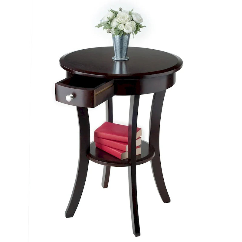 Table d'appoint ronde Sasha, Cappuccino - 20L x 20P x 27H.
