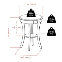 Table d'appoint ronde Sasha, cappuccino - 20L x 20P x 27H