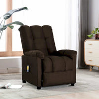Fauteuil de Massage vidaXL en Tissu Brun Foncé - 29.1 x 39 x 40.2 pouces
