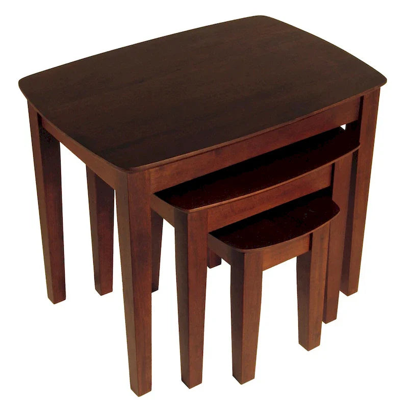 Ensemble de 3 tables gigognes Bradley, noyer - 26.8 x 18.7 x 21.9