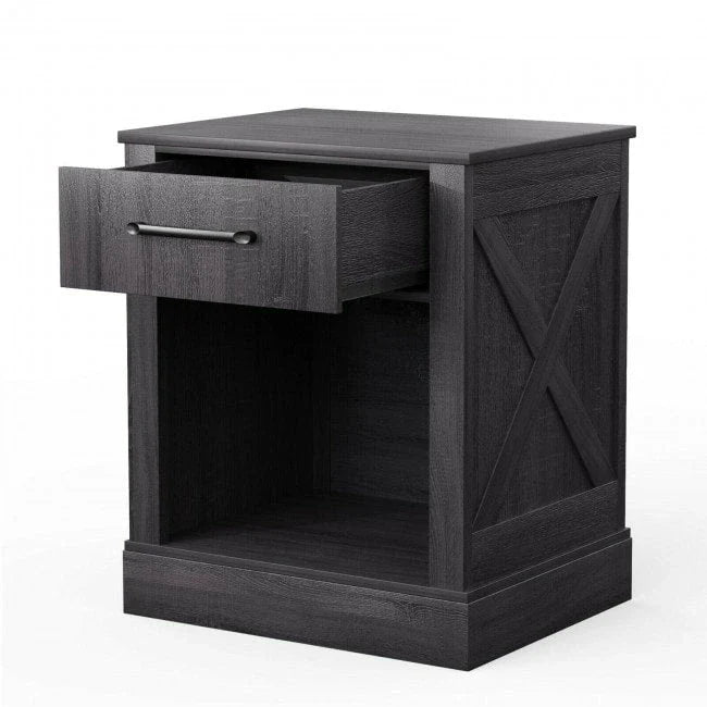 Table de chevet compacte avec tiroir et étagère