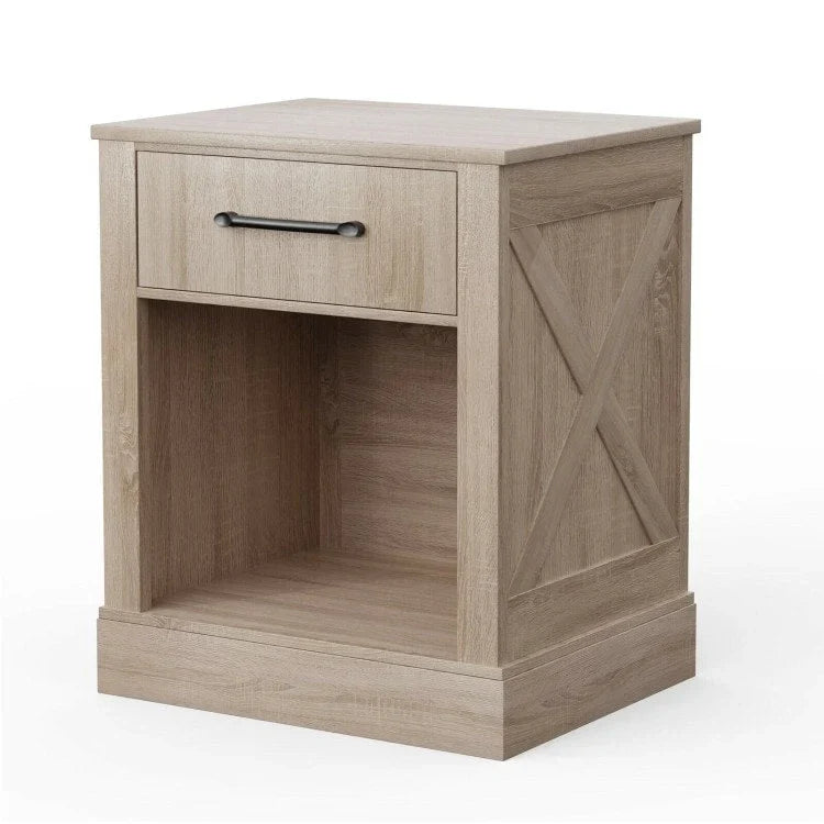 Table de chevet compacte avec tiroir et étagère