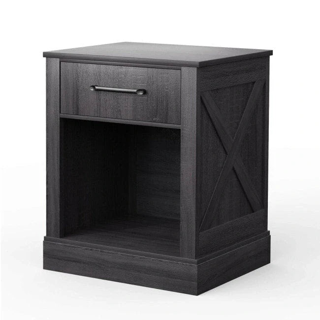 Table de chevet compacte avec tiroir et étagère