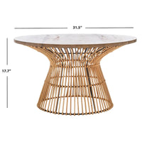 SAFAVIEH Aveline Table basse ronde moderne en rotin - 31,5 l x 31,5 P x 17,7 H - 32L x 32P x 18H