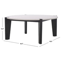 Table basse ronde SAFAVIEH Couture Sarma avec plateau en marbre – 40 po L x 40 po P x 16 po H – 40L x 40P x 16H