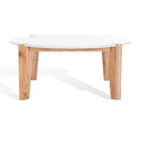 Table basse ronde SAFAVIEH Couture Sarma avec plateau en marbre – 40 po L x 40 po P x 16 po H – 40L x 40P x 16H