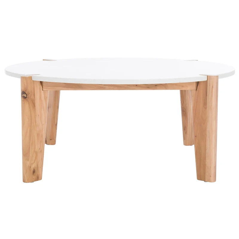 Table basse ronde SAFAVIEH Couture Sarma avec plateau en marbre – 40 po L x 40 po P x 16 po H – 40L x 40P x 16H