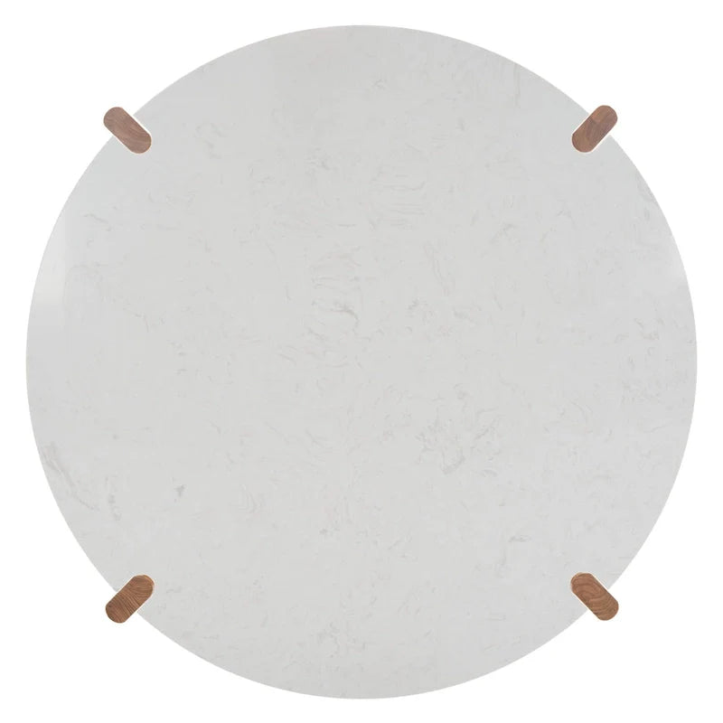 Table basse ronde SAFAVIEH Couture Sarma avec plateau en marbre – 40 po L x 40 po P x 16 po H – 40L x 40P x 16H