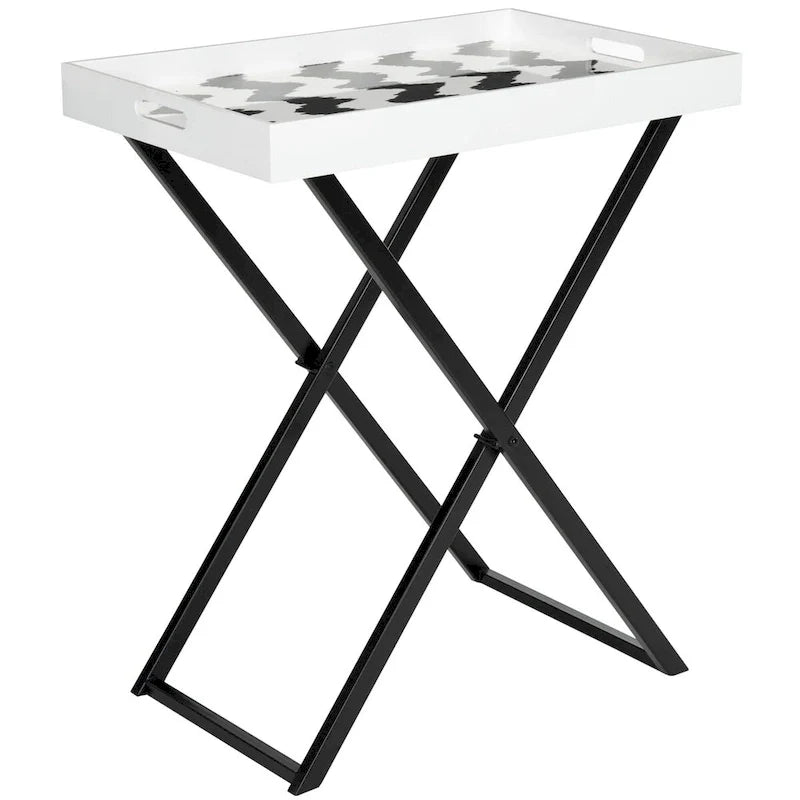 Table de service SAFAVIEH Colombine noir/blanc - 28Lx18Px32H