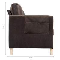 GDFStudio Addison Canapé 3 places 80 avec poches latérales et pieds en bois d'hévéa