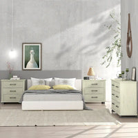 Ensemble de chambre à coucher 3 pièces de style campagnard - 2 tables de chevet et 1 commode
