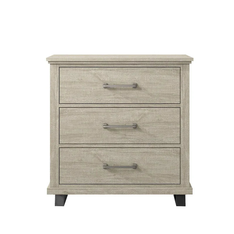 Ensemble de chambre à coucher 3 pièces de style campagnard - 2 tables de chevet et 1 commode