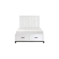 Ensemble de chambre à coucher plateforme de rangement moderne blanc 3 pièces Saratoga
