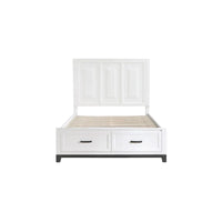 Ensemble de chambre à coucher plateforme de rangement moderne blanc 3 pièces Saratoga
