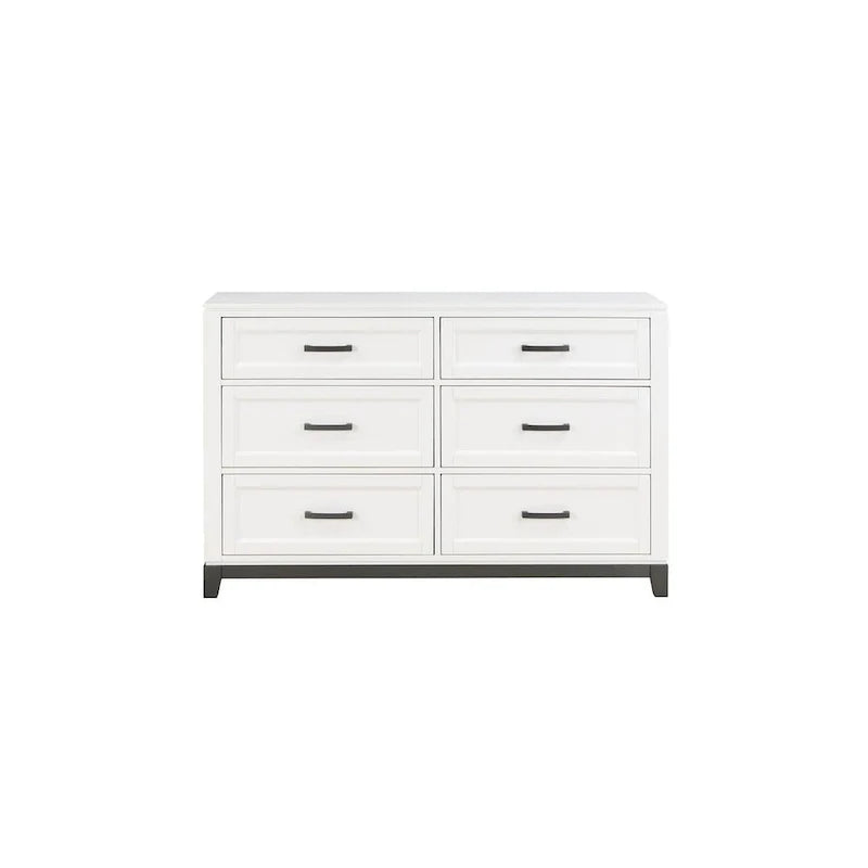 Ensemble de chambre à coucher plateforme de rangement moderne blanc 3 pièces Saratoga