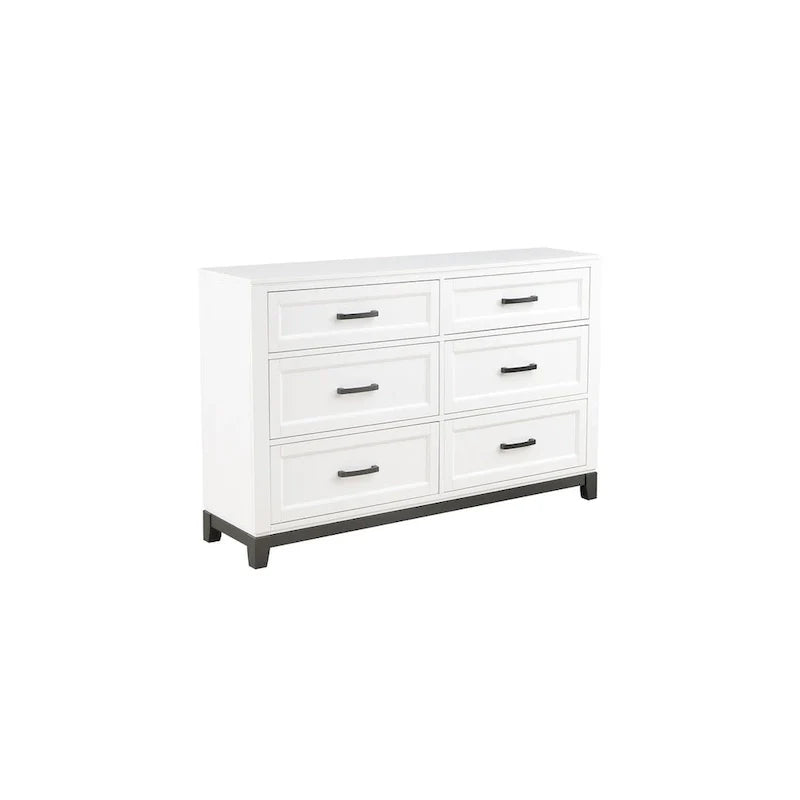 Ensemble de chambre à coucher plateforme de rangement moderne blanc 3 pièces Saratoga