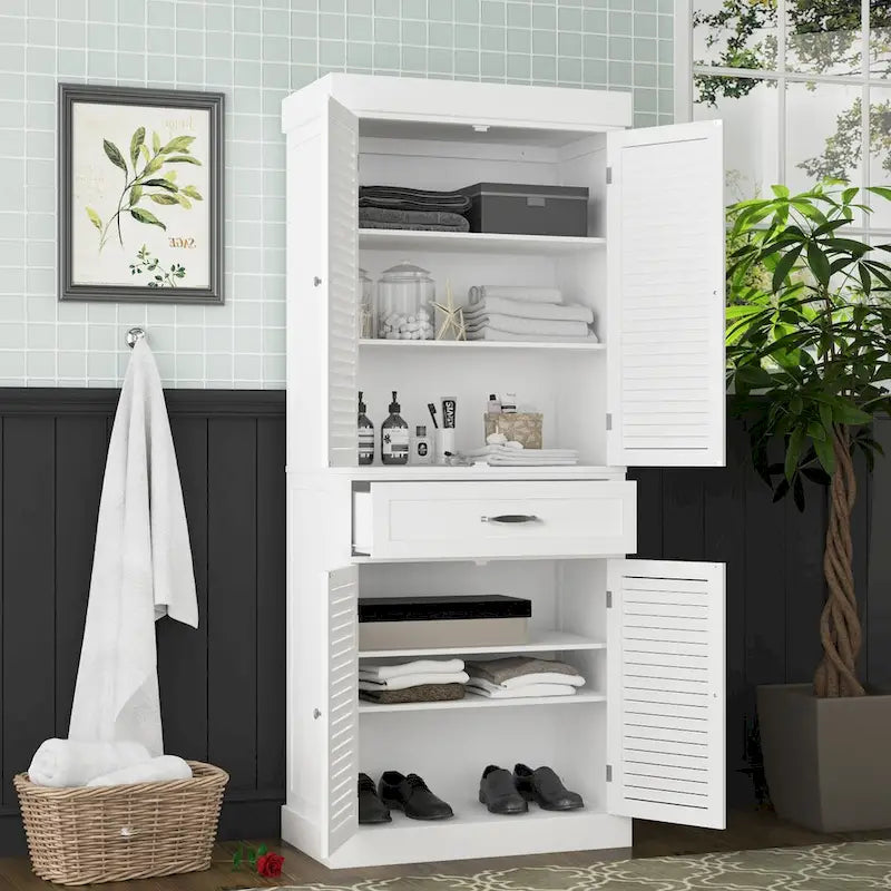 Meuble à chaussures Timehcee 30 pouces, meuble de rangement à portes, meuble de sol en bois