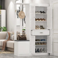 Meuble à chaussures Timehcee 30 pouces, meuble de rangement à portes, meuble de sol en bois