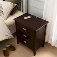 Leick Home 10522-GR table de chevet Laurent à 3 tiroirs, lot de 2