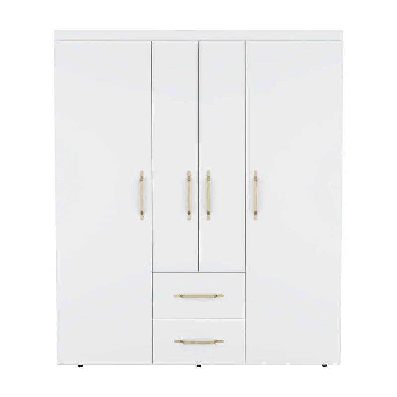 Armoire Bariloche avec tringles de suspension, étagères, 2 tiroirs