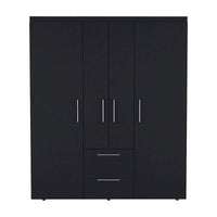 Armoire Bariloche avec tringles de suspension, étagères, 2 tiroirs