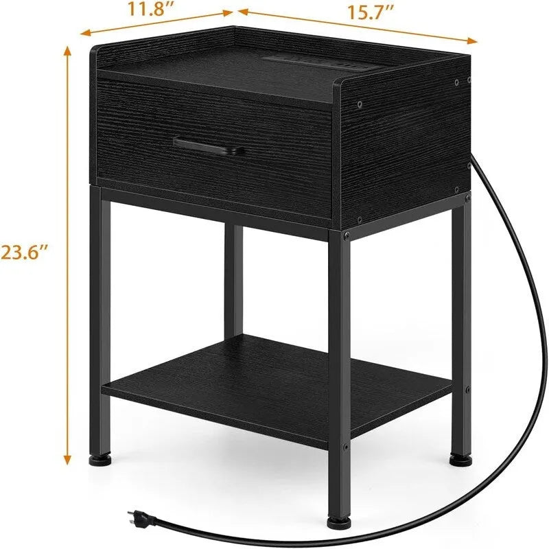 Table de chevet avec station de recharge