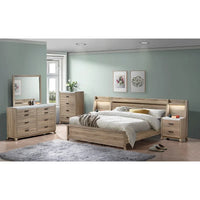 Ensemble de chambre à panneaux Daemon brun clair, 6 pièces
