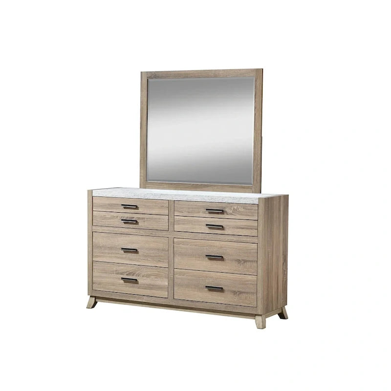 Ensemble de chambre à panneaux Daemon brun clair, 6 pièces